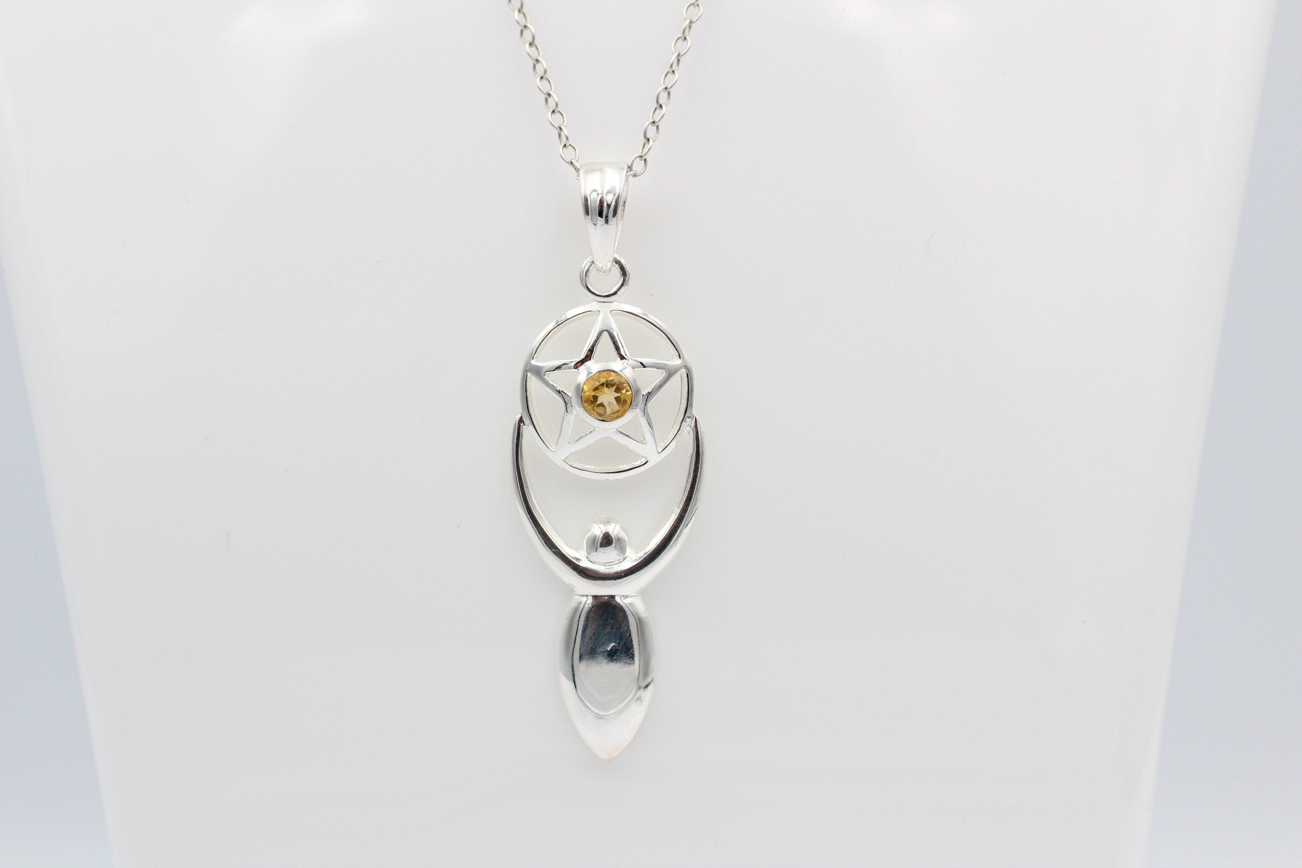 Edler 0,24 Carat Citrin Design Anhänger 925 Silber  gelber Citrin Edelstein