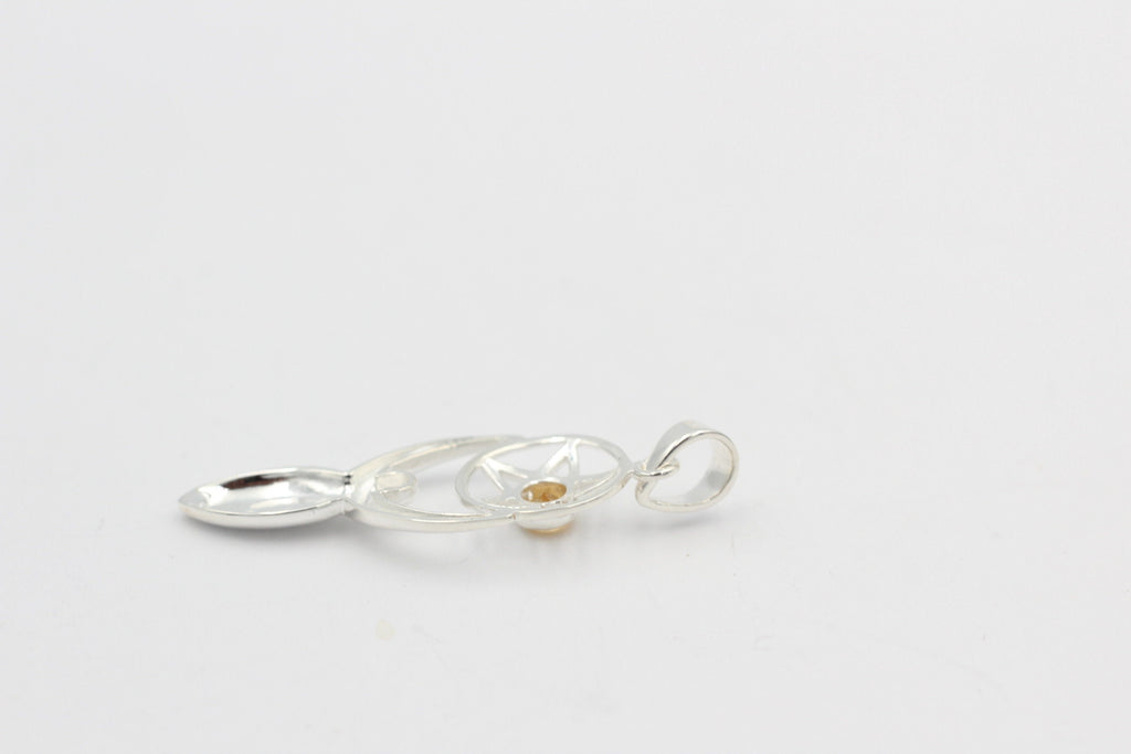 Edler 0,24 Carat Citrin Design Anhänger 925 Silber  gelber Citrin Edelstein