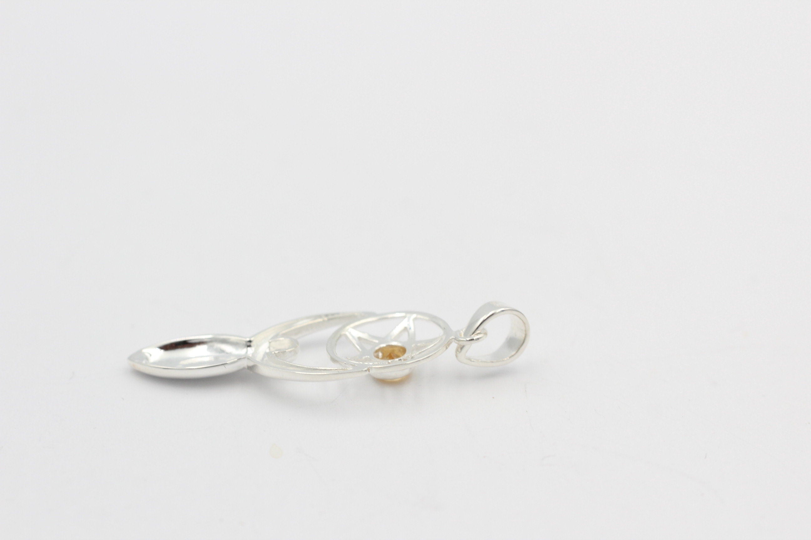 Edler 0,24 Carat Citrin Design Anhänger 925 Silber  gelber Citrin Edelstein