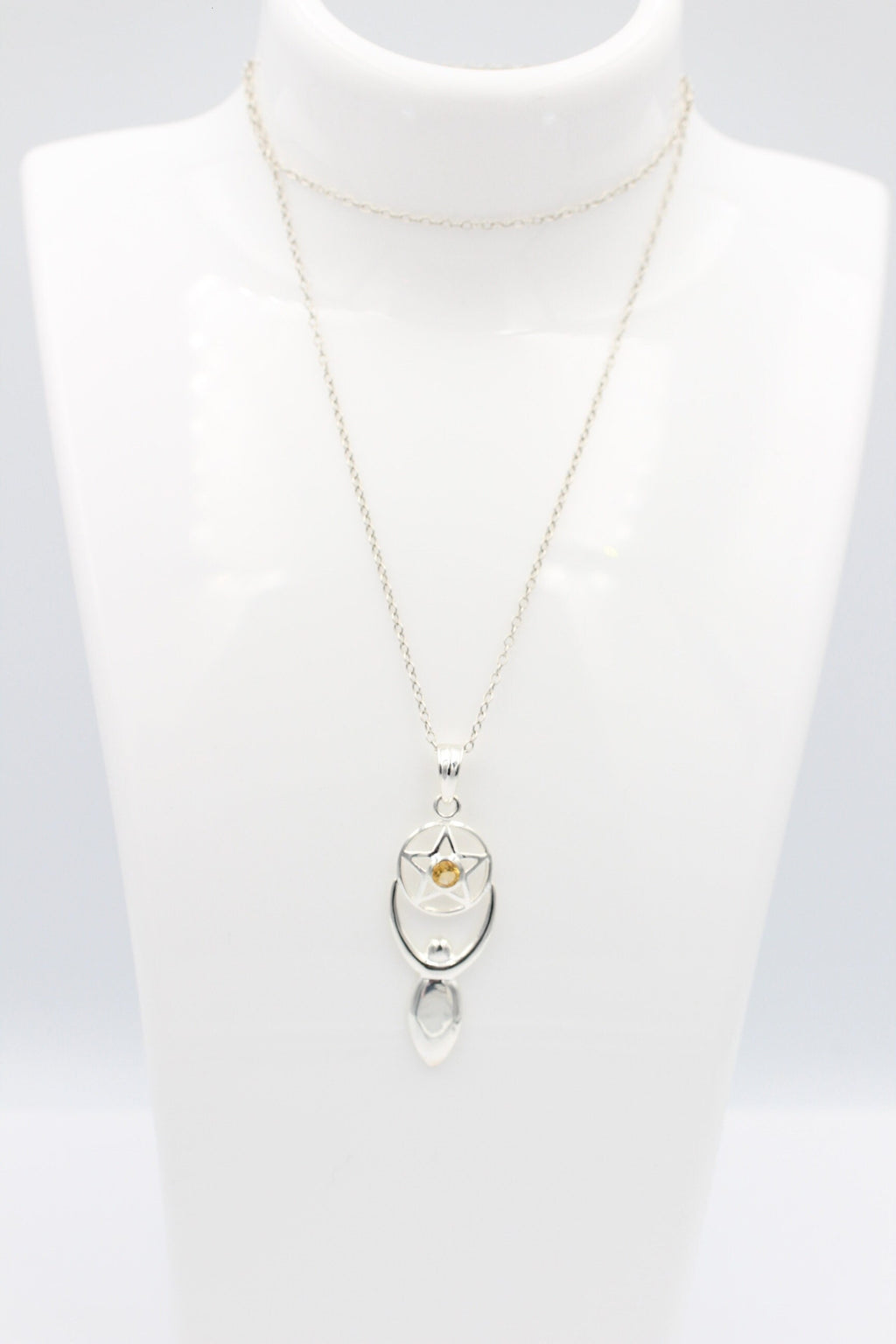 Edler 0,24 Carat Citrin Design Anhänger 925 Silber  gelber Citrin Edelstein
