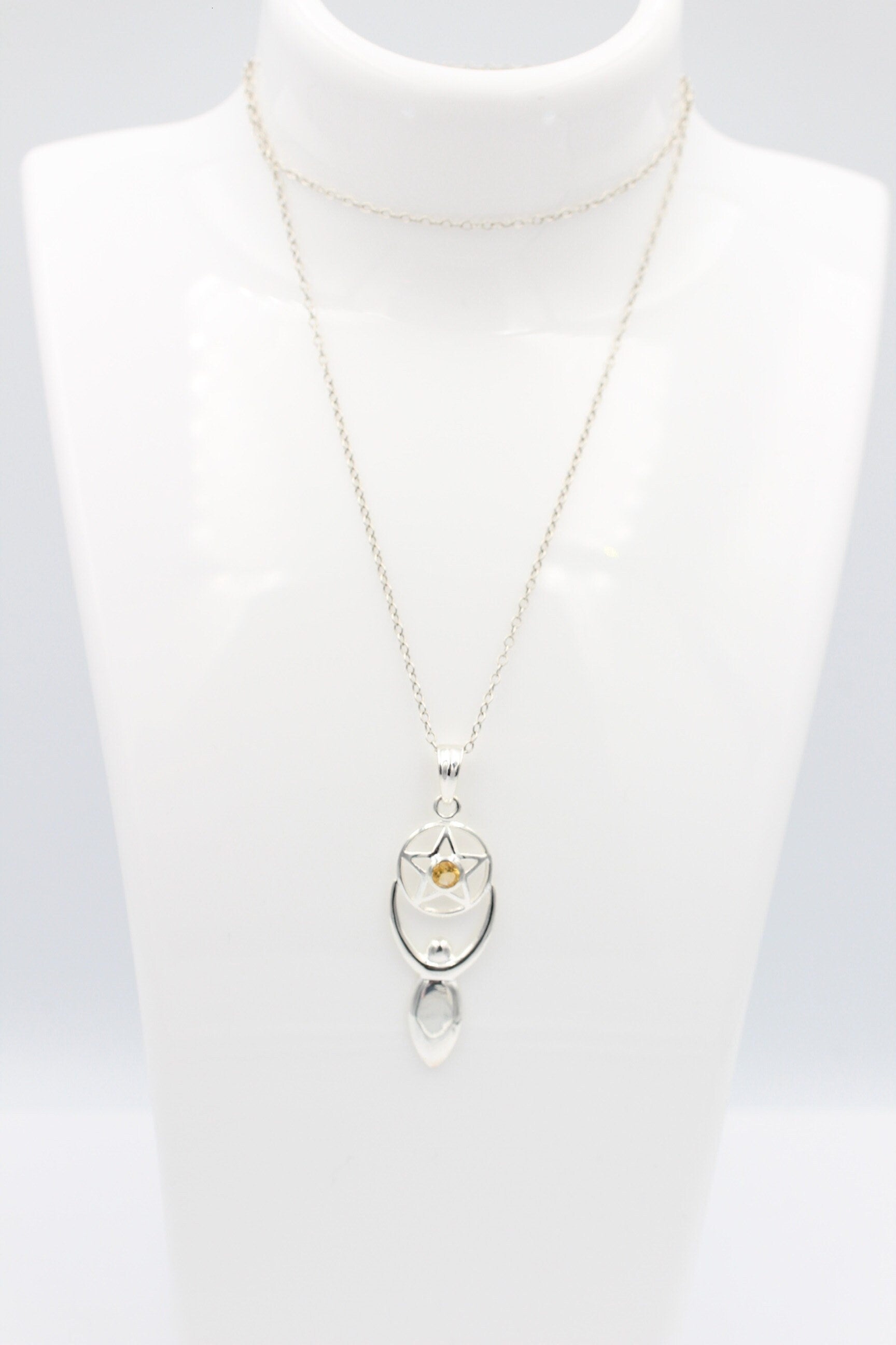 Edler 0,24 Carat Citrin Design Anhänger 925 Silber  gelber Citrin Edelstein