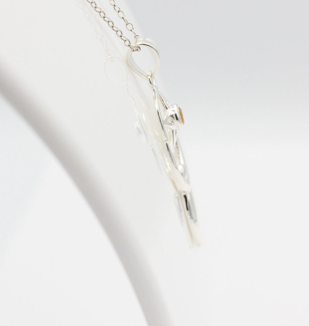 Edler 0,24 Carat Citrin Design Anhänger 925 Silber  gelber Citrin Edelstein