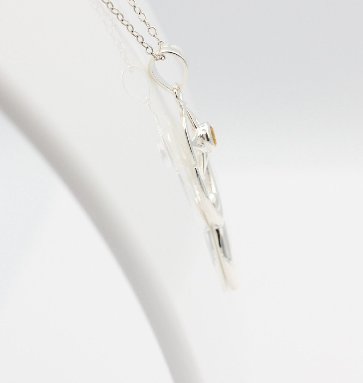 Edler 0,24 Carat Citrin Design Anhänger 925 Silber  gelber Citrin Edelstein