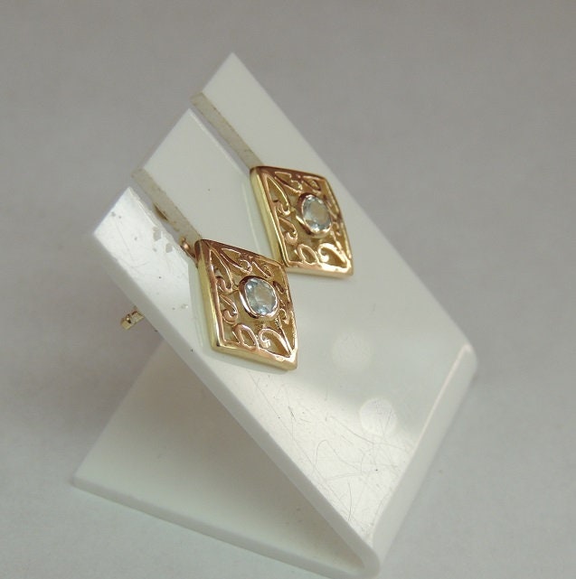 Edle 0,24 Carat Blautopas Ohrstecker 925 Silber vergoldet Sky blue Topas Ohrschmuck