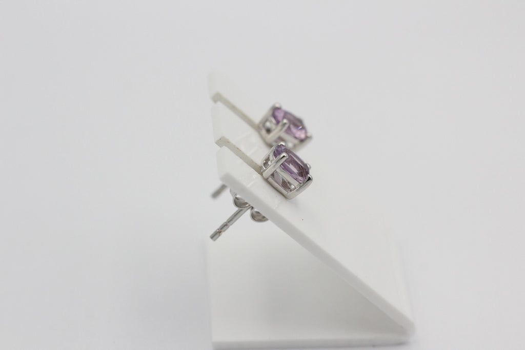 Edle 1,0 Carat Amethyst Ohrstecker 925 Silber Ohrring Ohrschmuckn violett