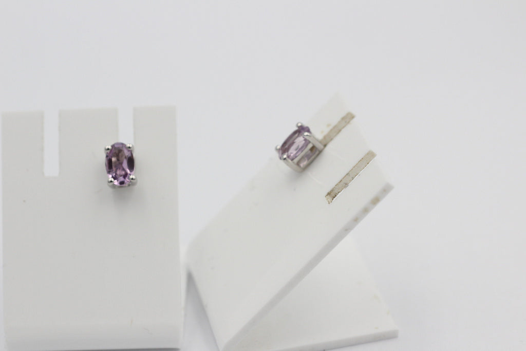 Edle 1,0 Carat Amethyst Ohrstecker 925 Silber Ohrring Ohrschmuckn violett
