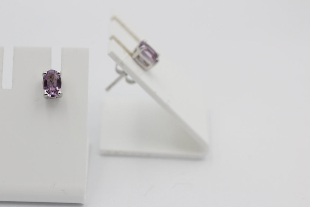 Edle 1,0 Carat Amethyst Ohrstecker 925 Silber Ohrring Ohrschmuckn violett