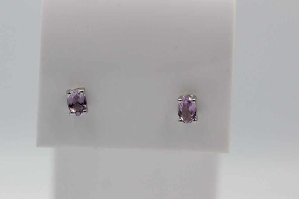 Edle 1,0 Carat Amethyst Ohrstecker 925 Silber Ohrring Ohrschmuckn violett