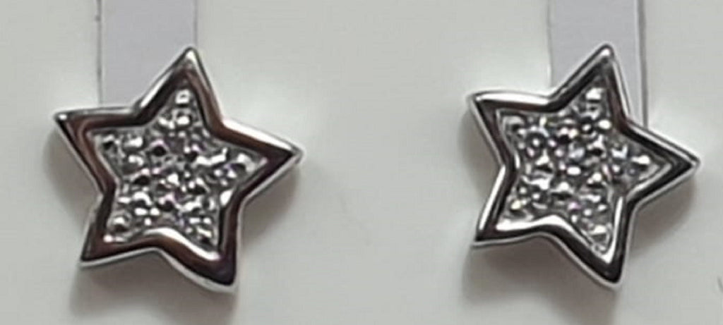 Edle Stern Ohrstecker 925 Silber mit Zirkonia American Diamant Ohrstecker