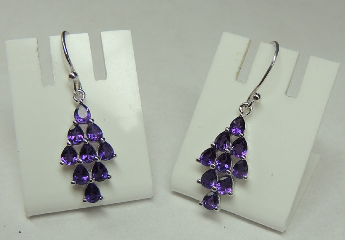 Edler 2,80 Carat Amerthyst Ohrhanger 925 Silber Ohrschmuck violetter Traum