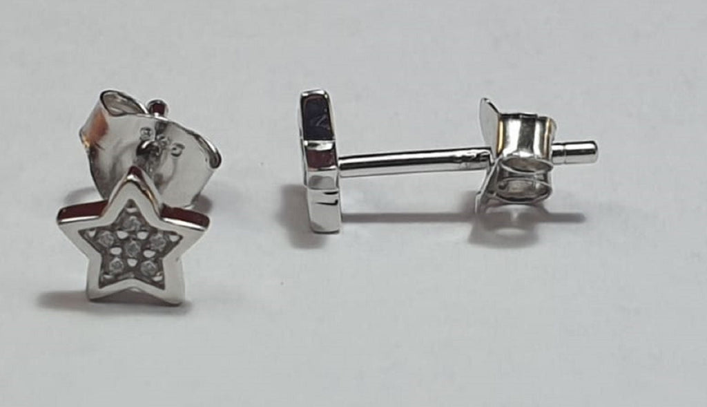 Edle Stern Ohrstecker 925 Silber mit Zirkonia American Diamant Ohrstecker
