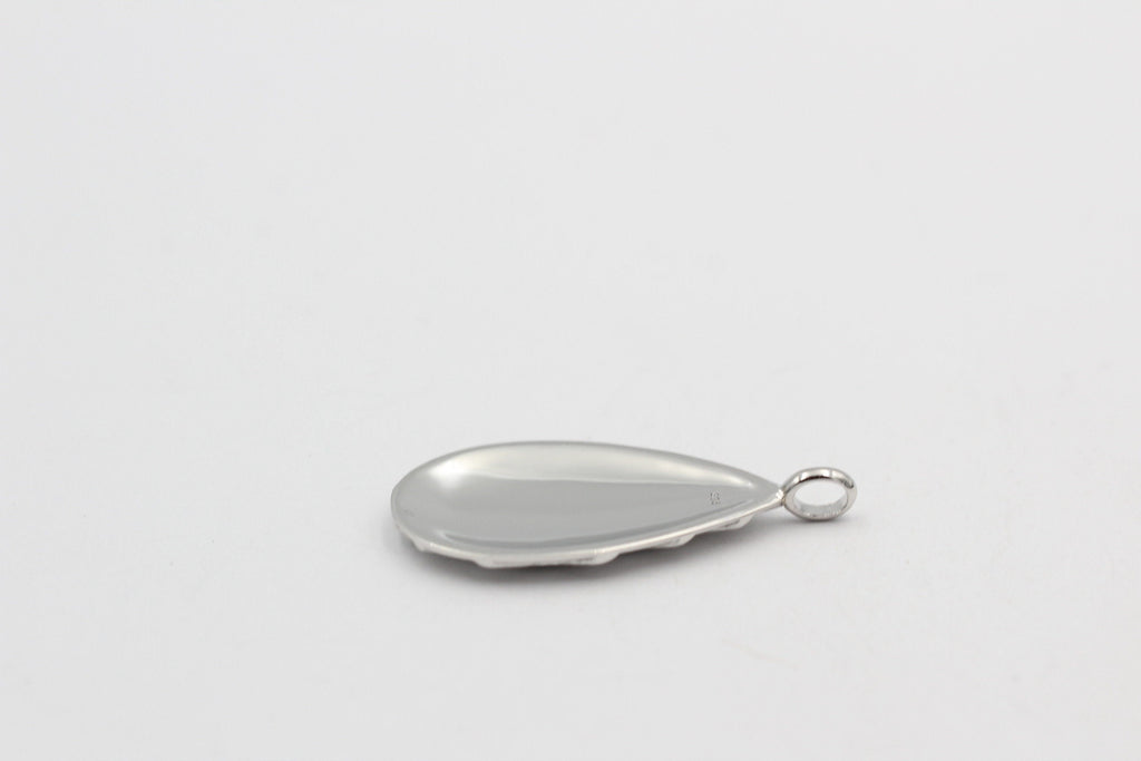 Anhänger Tropfen 925 Sterling Silber matt mattiert Silberanhänger Collier Kette