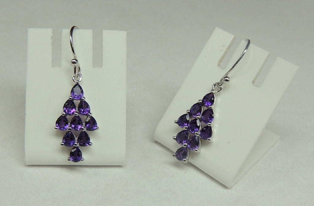 Edler 2,80 Carat Amerthyst Ohrhanger 925 Silber Ohrschmuck violetter Traum