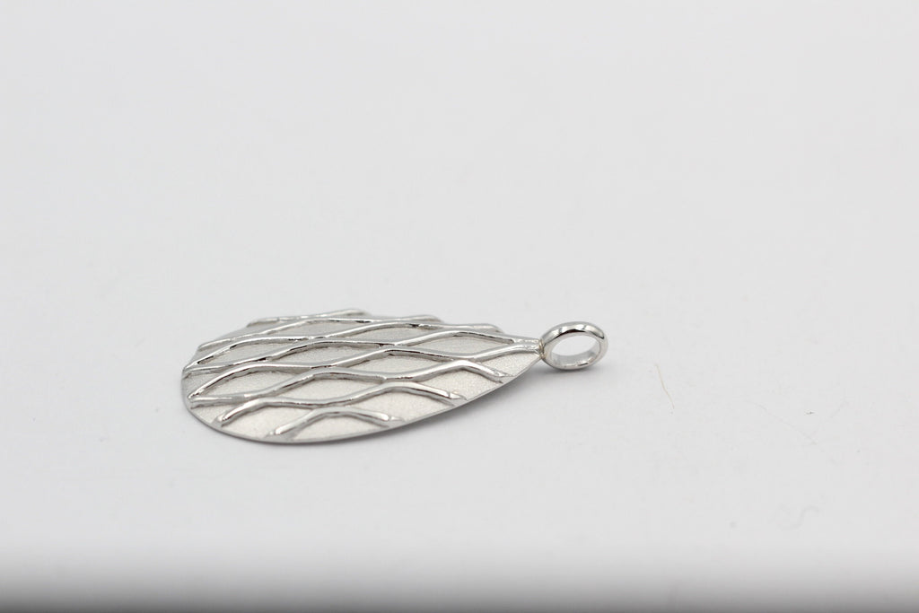 Anhänger Tropfen 925 Sterling Silber matt mattiert Silberanhänger Collier Kette