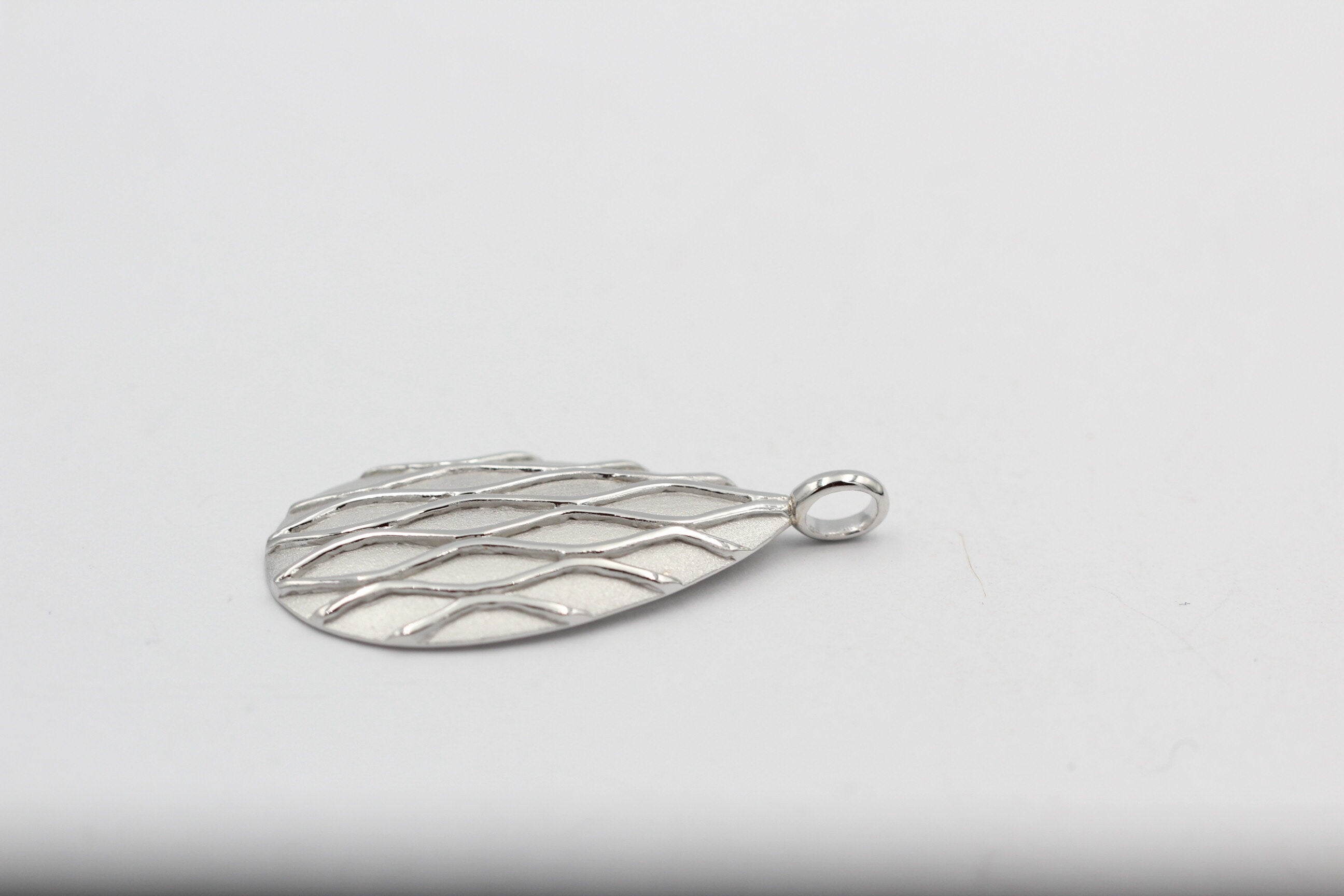 Anhänger Tropfen 925 Sterling Silber matt mattiert Silberanhänger Collier Kette