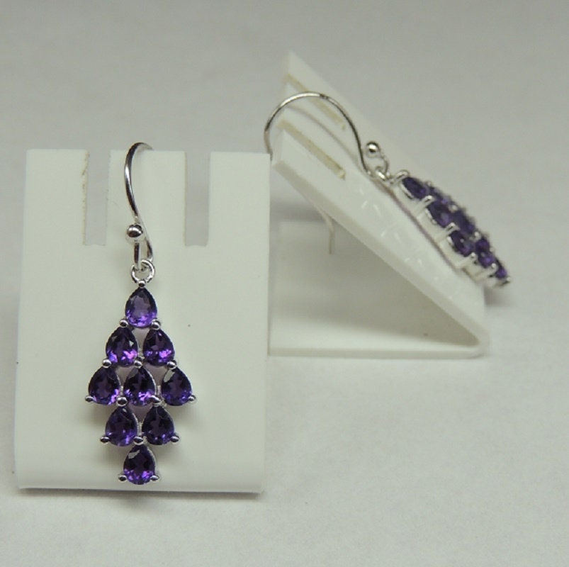 Edler 2,80 Carat Amerthyst Ohrhanger 925 Silber Ohrschmuck violetter Traum