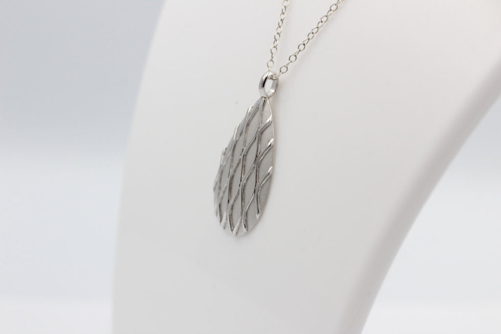 Anhänger Tropfen 925 Sterling Silber matt mattiert Silberanhänger Collier Kette