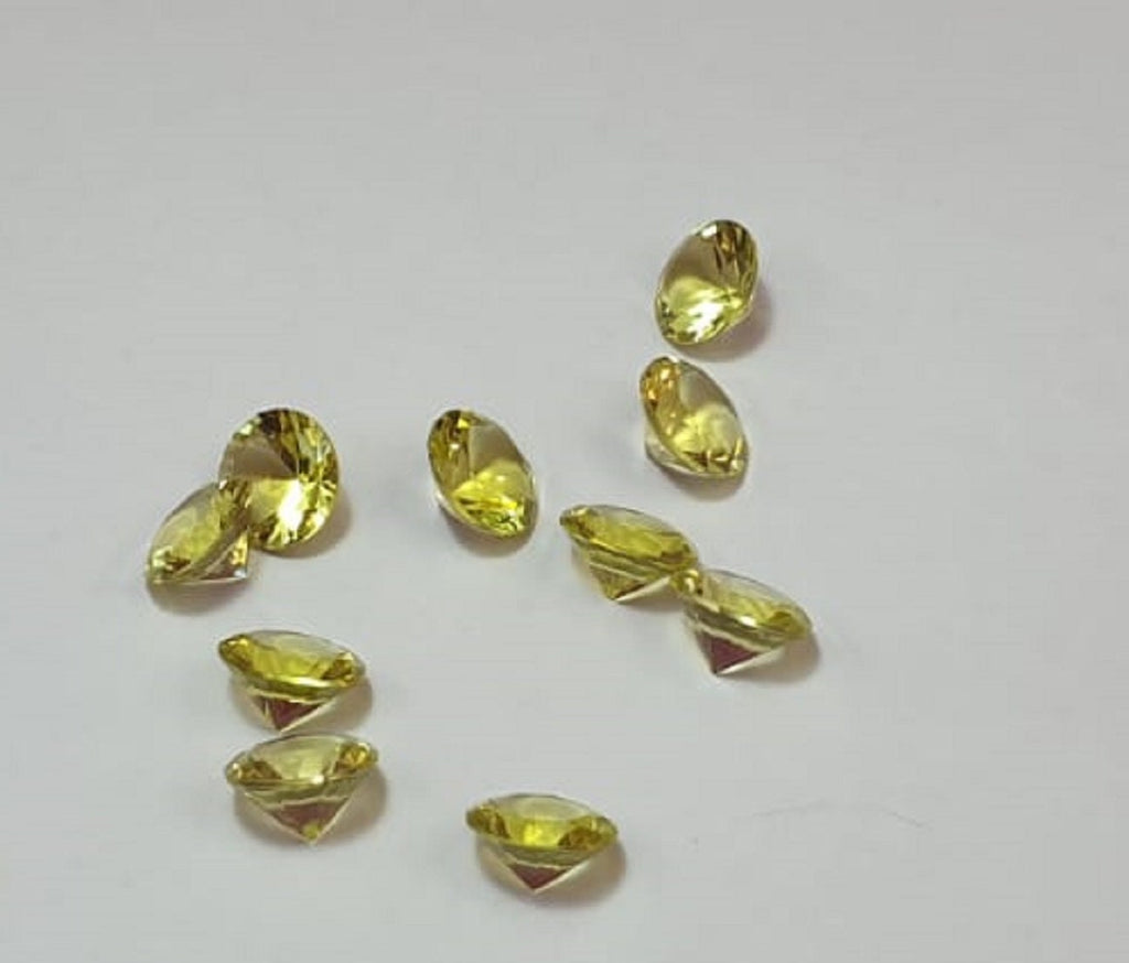 1,0  Carat Limonen Quarz AAA Qualitat Lemon Quarz 10 mm Diamant Schliff