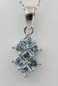 Edler 1,9 Blautopas Anhänger 925 Silber Collier Kette himmelblauer Topas  Edel