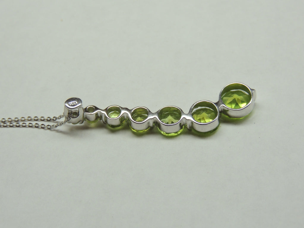 5,05 Carat Peridot Anhanger 925 Silber Collier Kette ein funkelnder Traum Top