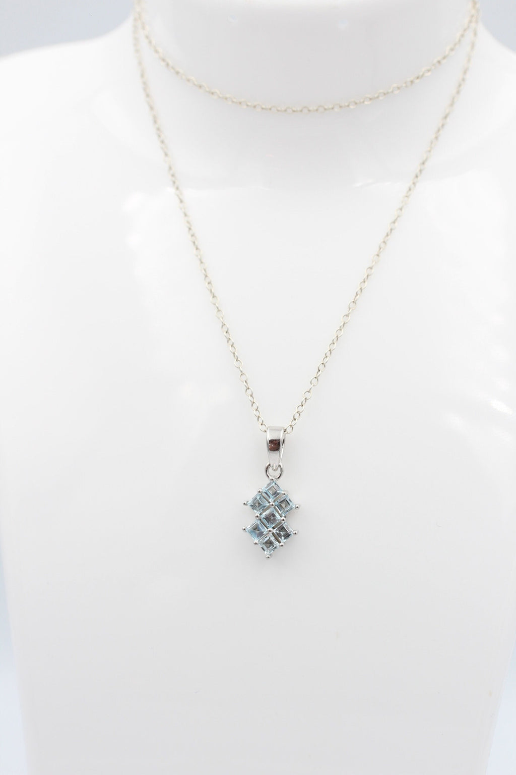 Edler 1,9 Blautopas Anhänger 925 Silber Collier Kette himmelblauer Topas  Edel