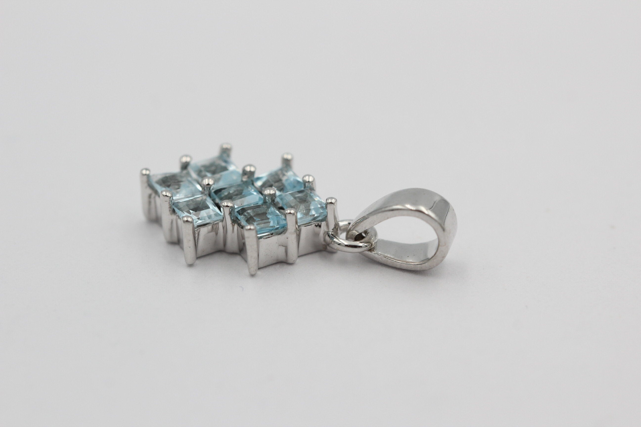 Edler 1,9 Blautopas Anhänger 925 Silber Collier Kette himmelblauer Topas  Edel