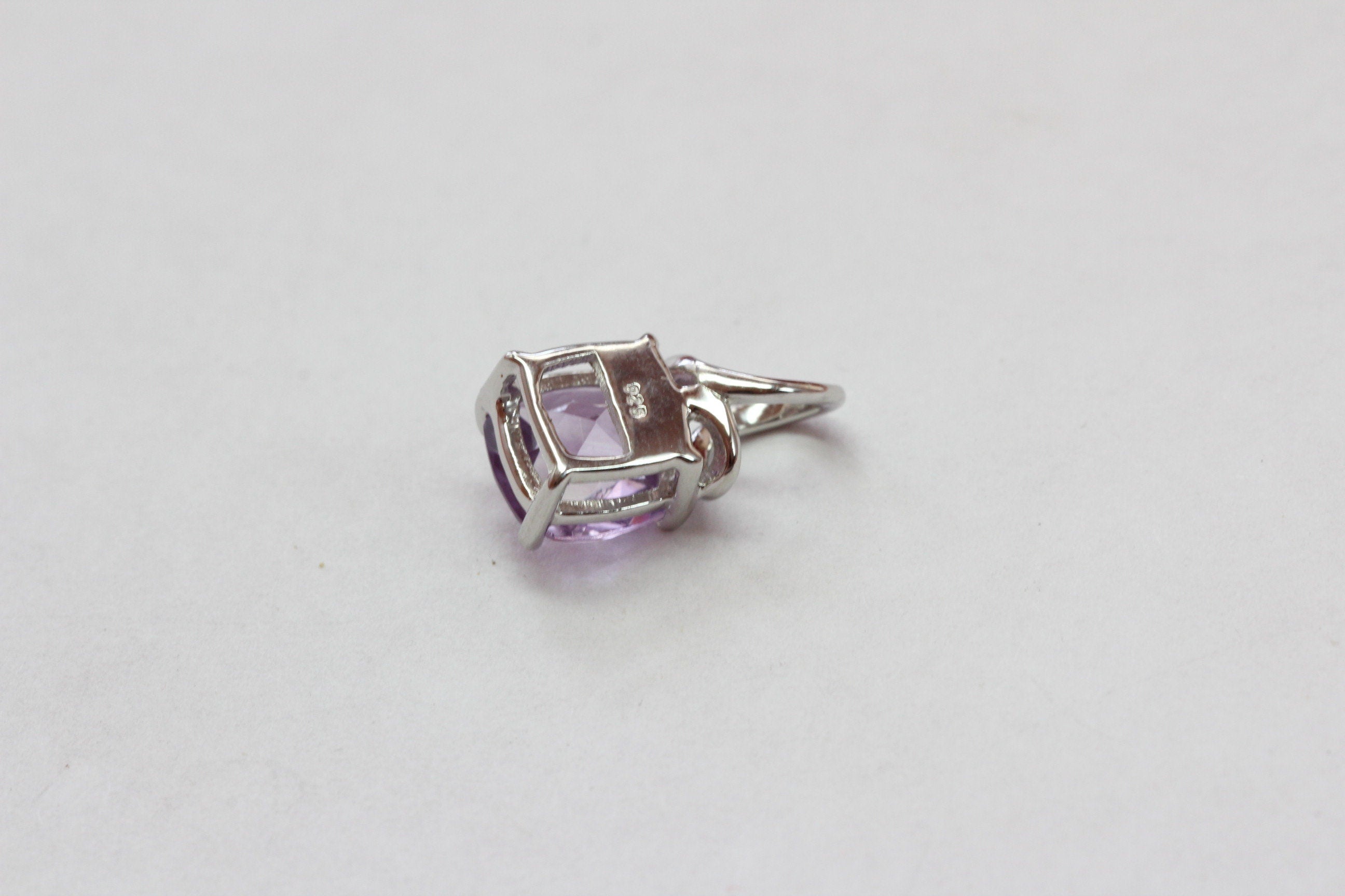 Edler 1,18 Carat edler Amethyst Anhanger 925 Silber Collier Kette Ametyhst