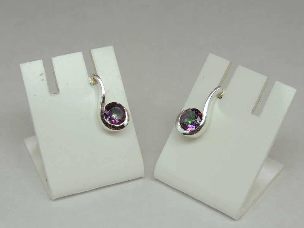 Edle 1,6 Carat Mystic Topas Ohrstecker 925 Silber Ohrring Edelsteinohrstecker