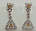 Exklusive 1,42 Carat funkelnde Citrin Rubin Ohrstecker 925 Silber Ohrschmuck American Diamant