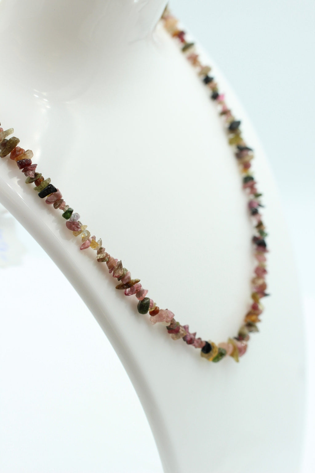 37,5 Carat funkelndes Multi Turmalin Collier Splitterkette 925 Silber Verlängerung