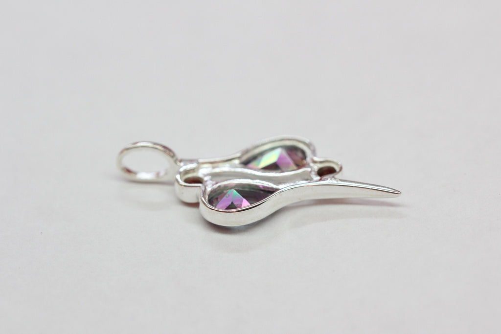 Edler 3,38 Carat Design Anhanger Mystik Topas Granat Anhanger 925 Silber Collier Kette