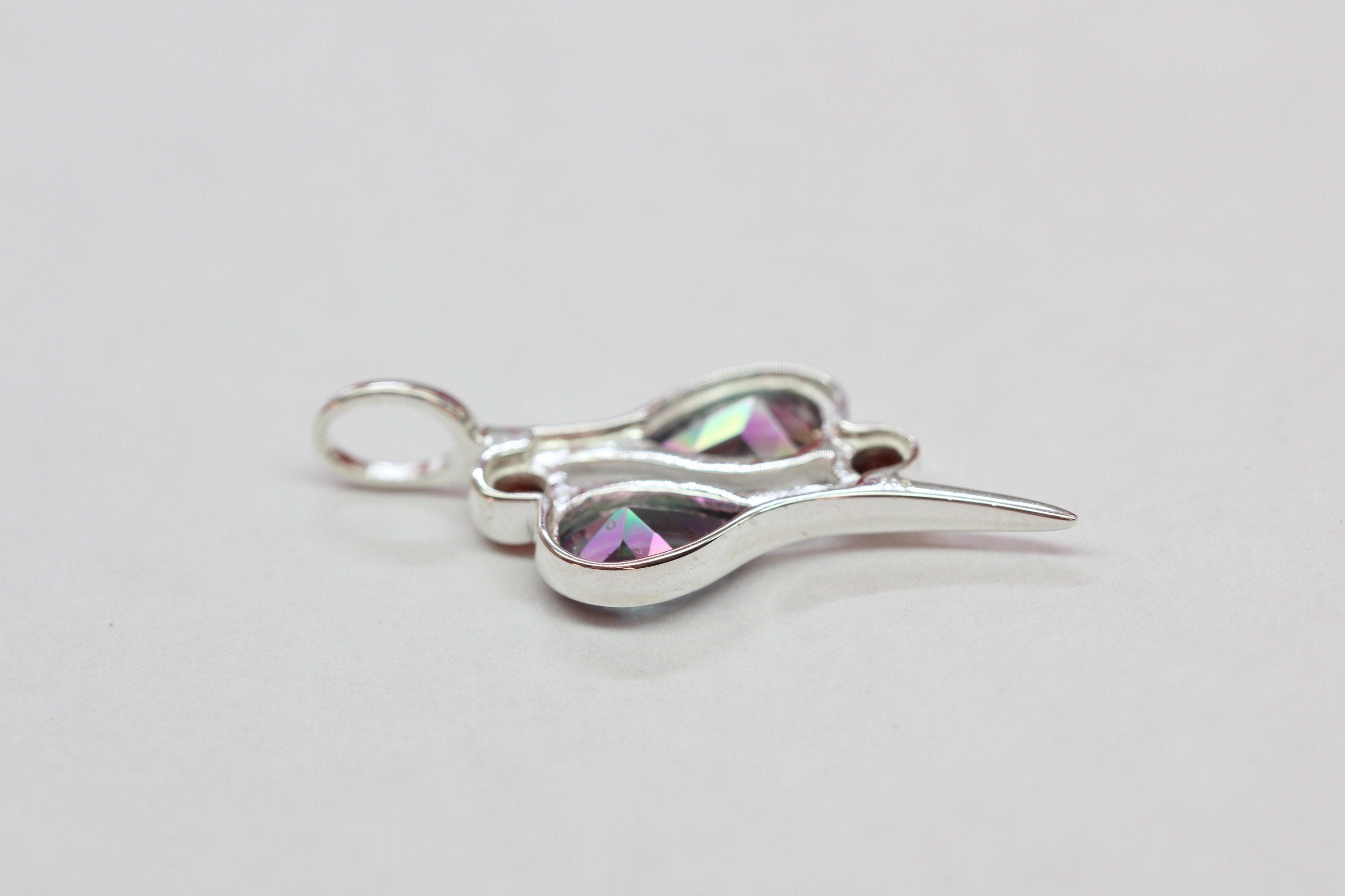 Edler 3,38 Carat Design Anhanger Mystik Topas Granat Anhanger 925 Silber Collier Kette