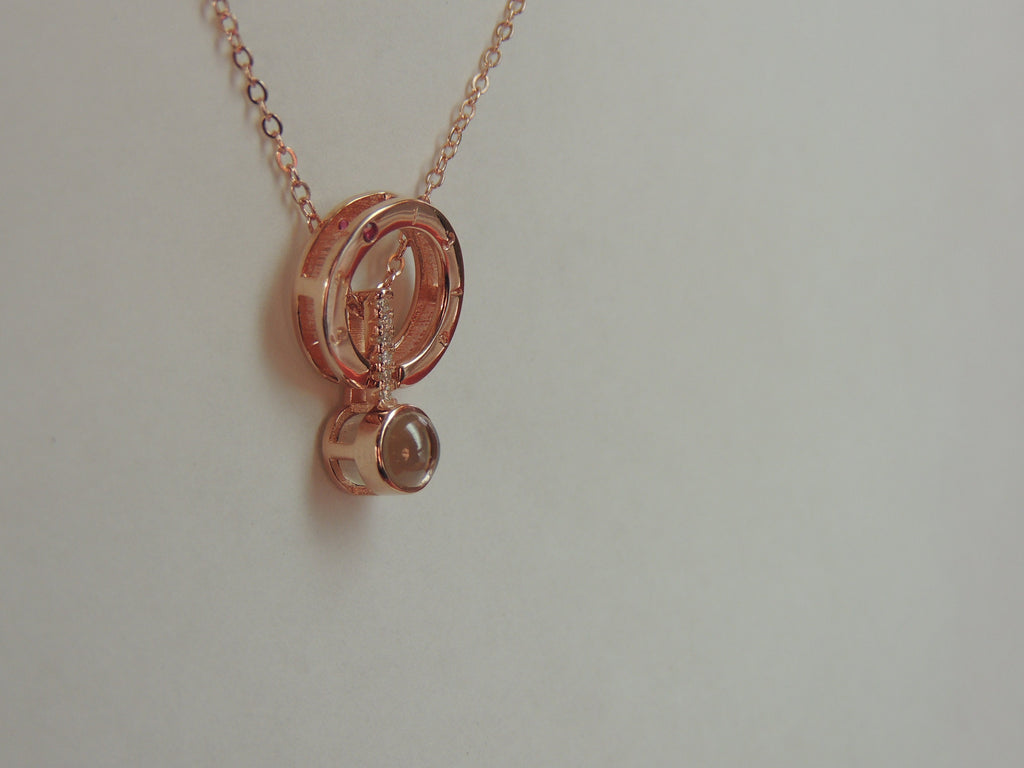 Anhänger 100 Sprachen "ich liebe dich* zu sagen 925 Silber Collier Kette...rosee vergoldet