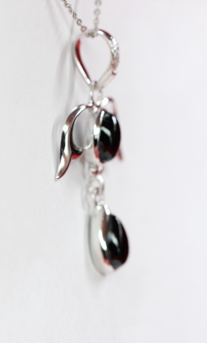 Edler 3,55 Carat schwarze Spinell Anhanger Cabochon Schliff 925 Silber Collier Kette To