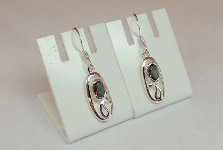 Edle 1,0 Carat Mystik Topas Ohrhanger 925 Silber Ohrschmuck Ohrring Edelstienschmuck