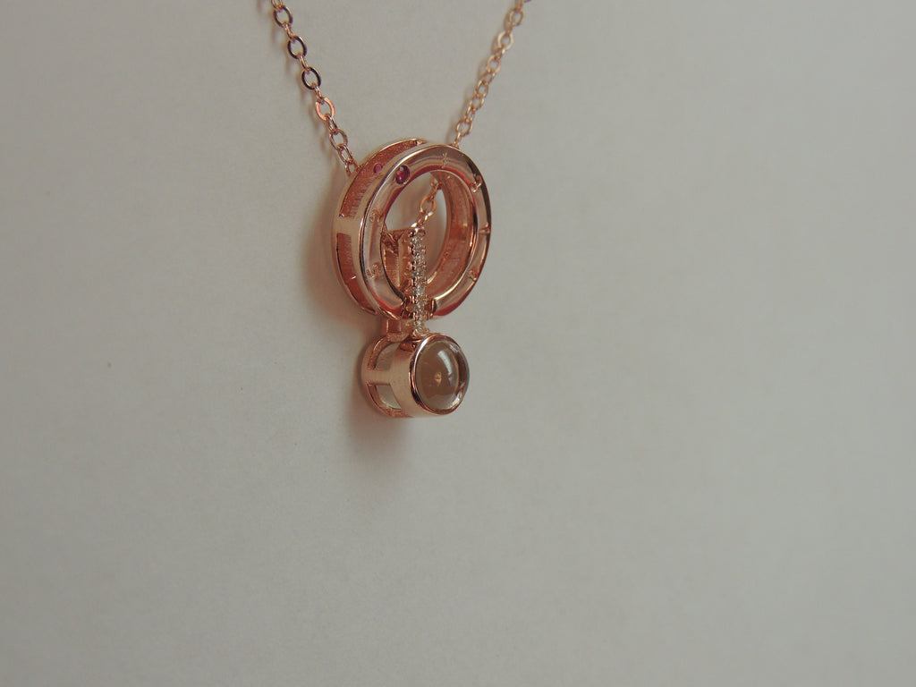 Anhänger 100 Sprachen "ich liebe dich* zu sagen 925 Silber Collier Kette...rosee vergoldet