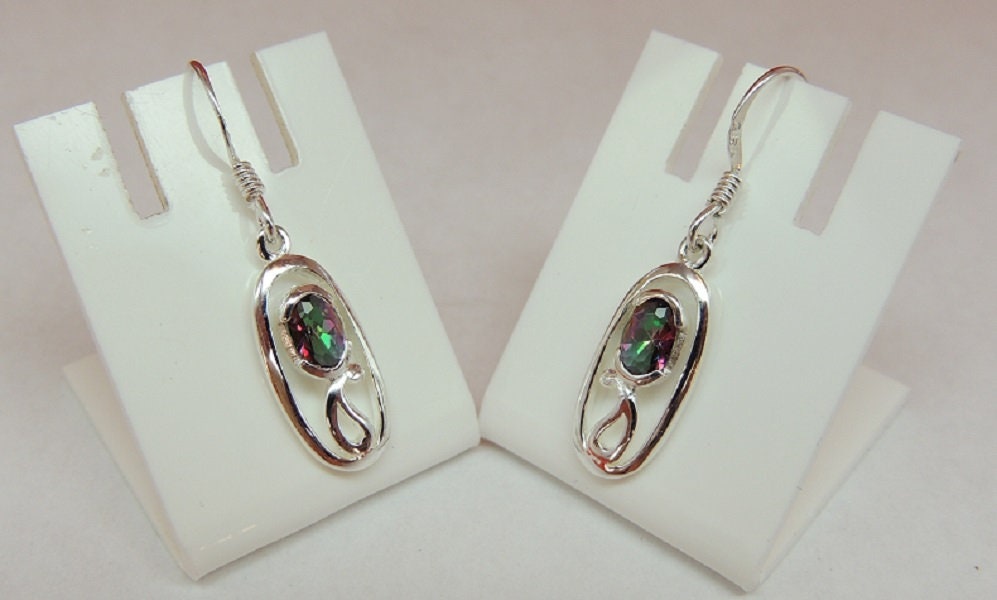 Edle 1,0 Carat Mystik Topas Ohrhanger 925 Silber Ohrschmuck Ohrring Edelstienschmuck