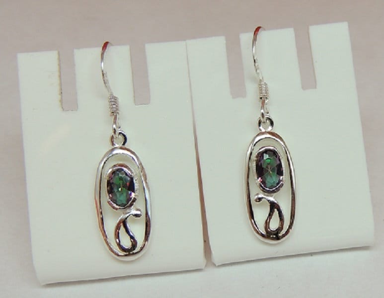Edle 1,0 Carat Mystik Topas Ohrhanger 925 Silber Ohrschmuck Ohrring Edelstienschmuck