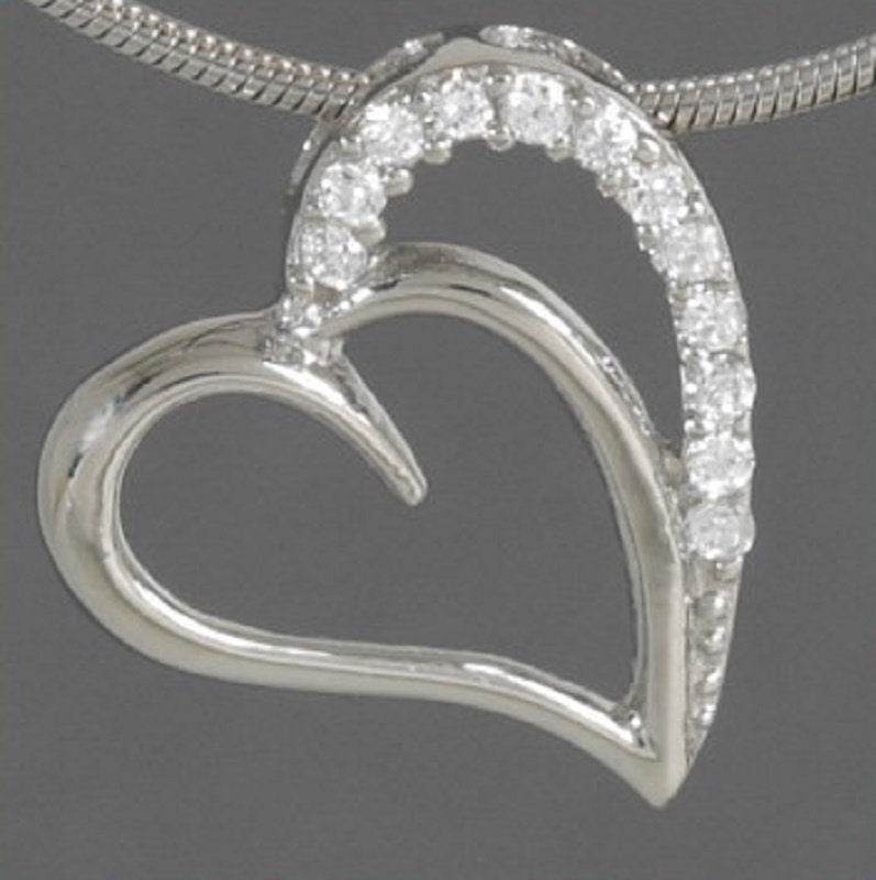 Herzanhanger mit Zirkonia 925 Sterling Silber Sonderposten