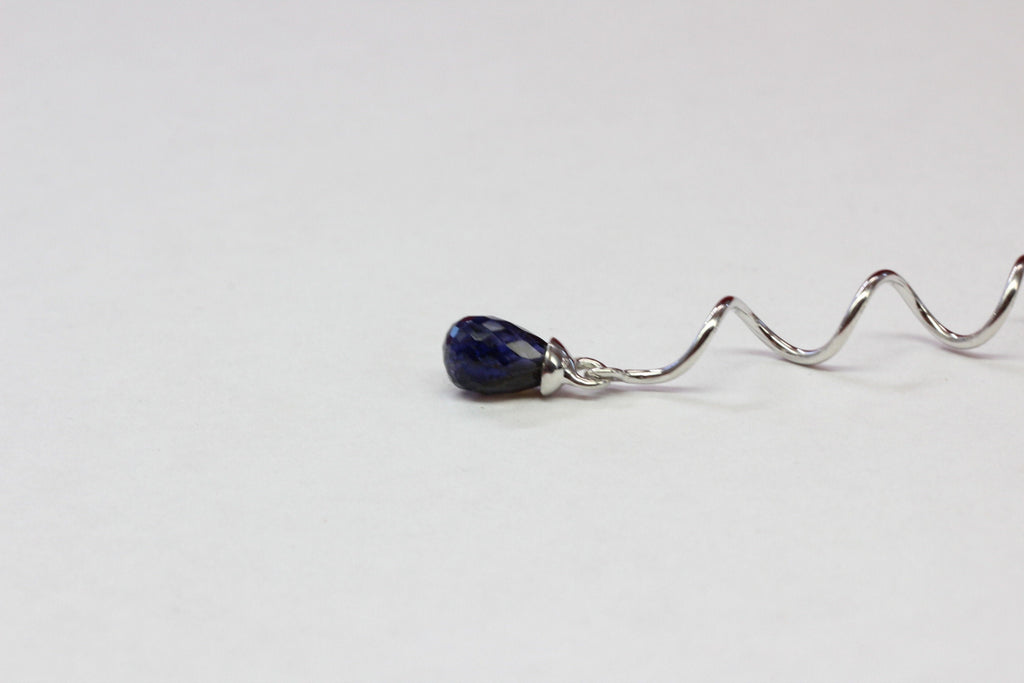 Edle 3,05 Carat Ioliht Ohrhanger 925 Silber Durchzieher Wassersaphir Lucshsaphir