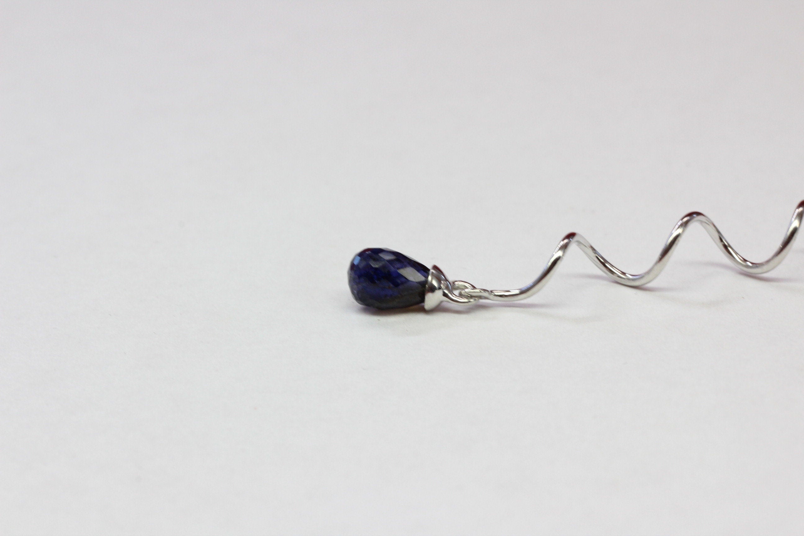 Edle 3,05 Carat Ioliht Ohrhanger 925 Silber Durchzieher Wassersaphir Lucshsaphir