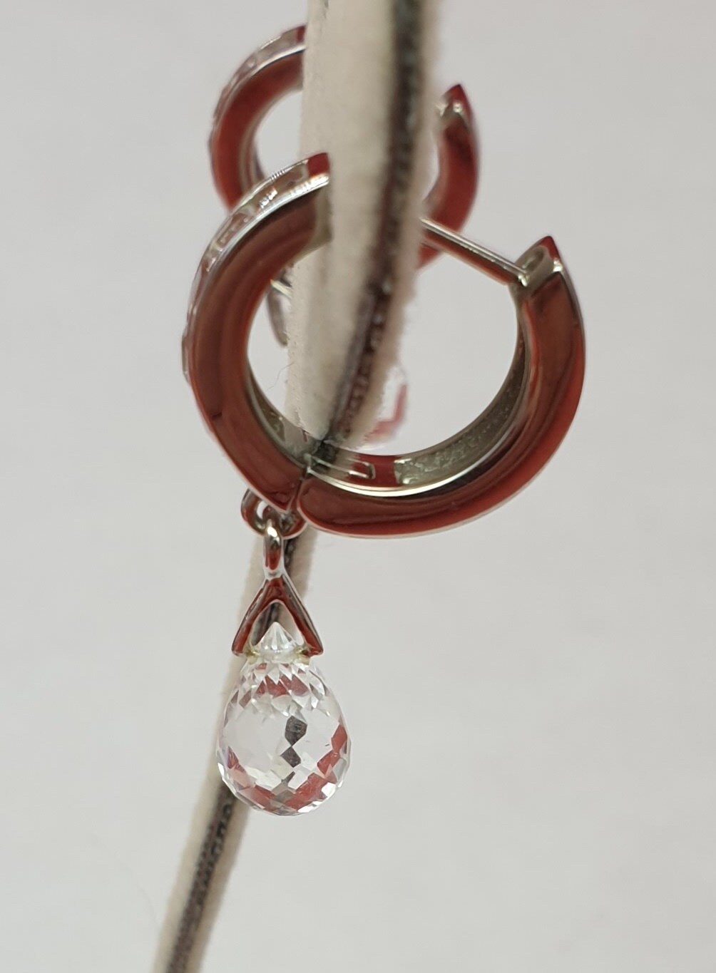 Edle 4,3 Carat weisstopas Creolen top Edel 925 Silber weisser Topas Edelsteinschmuck