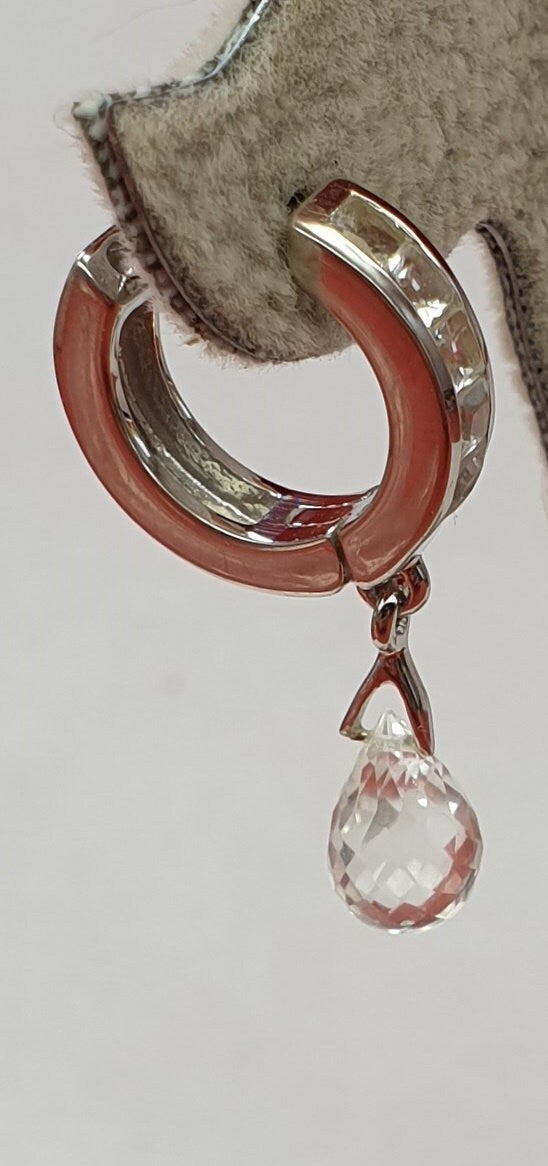 Edle 4,3 Carat weisstopas Creolen top Edel 925 Silber weisser Topas Edelsteinschmuck