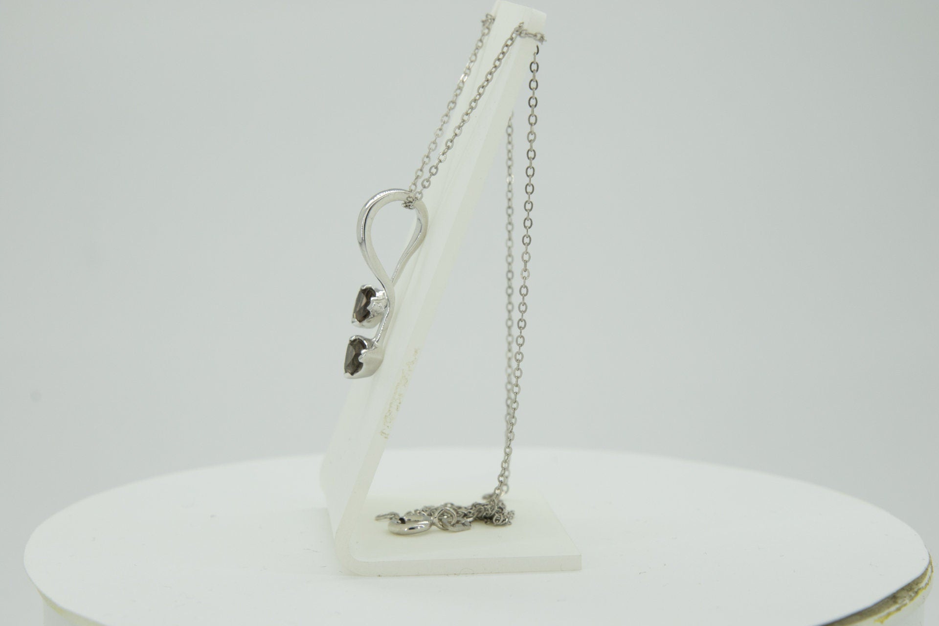 Edle 0,85 Carat Rauchquarz Anhanger Trillion 925 Silber Collier KetteEdelste