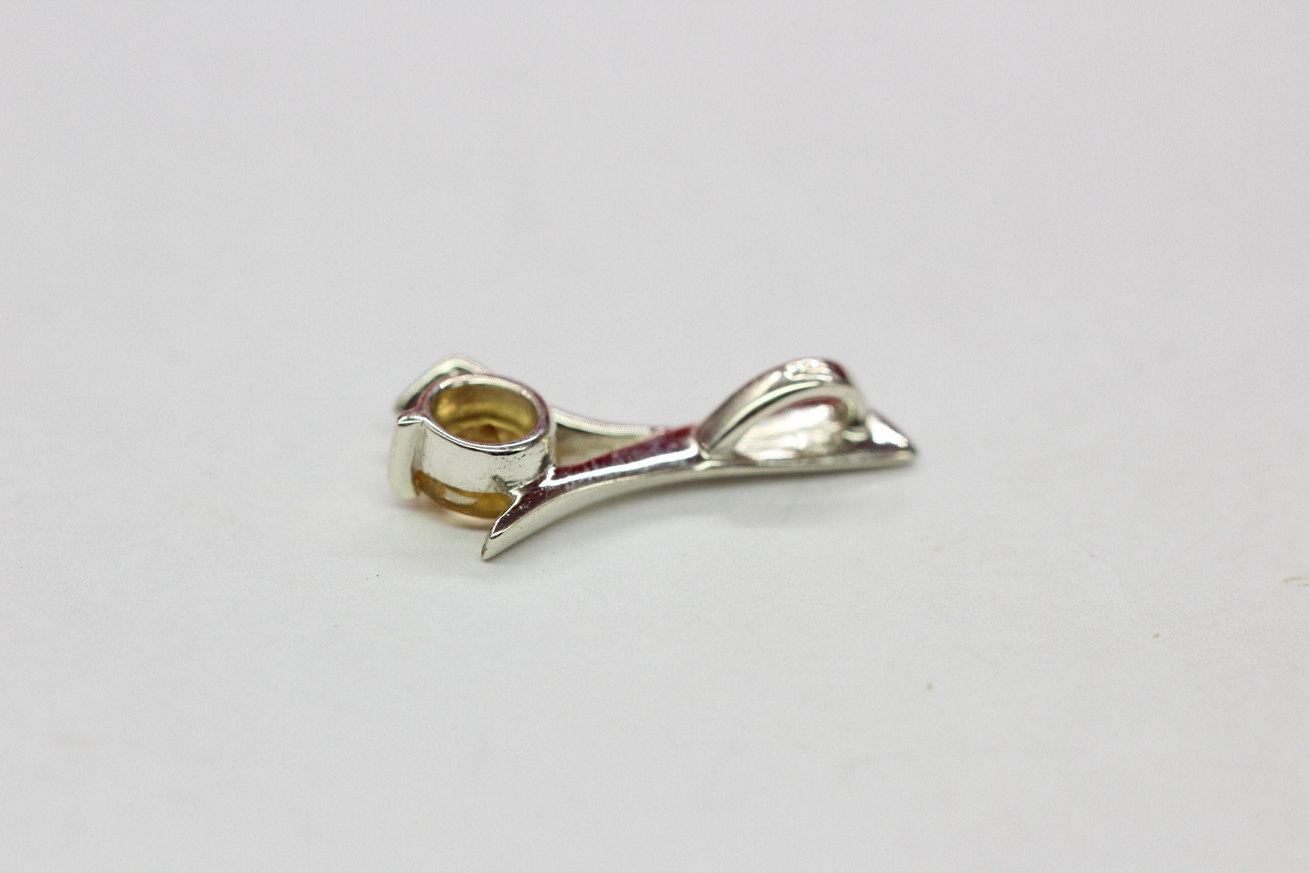 Edle 0,62 Carat Citrin Anhanger 925 Silber Collier Kette gelber Edelstein top