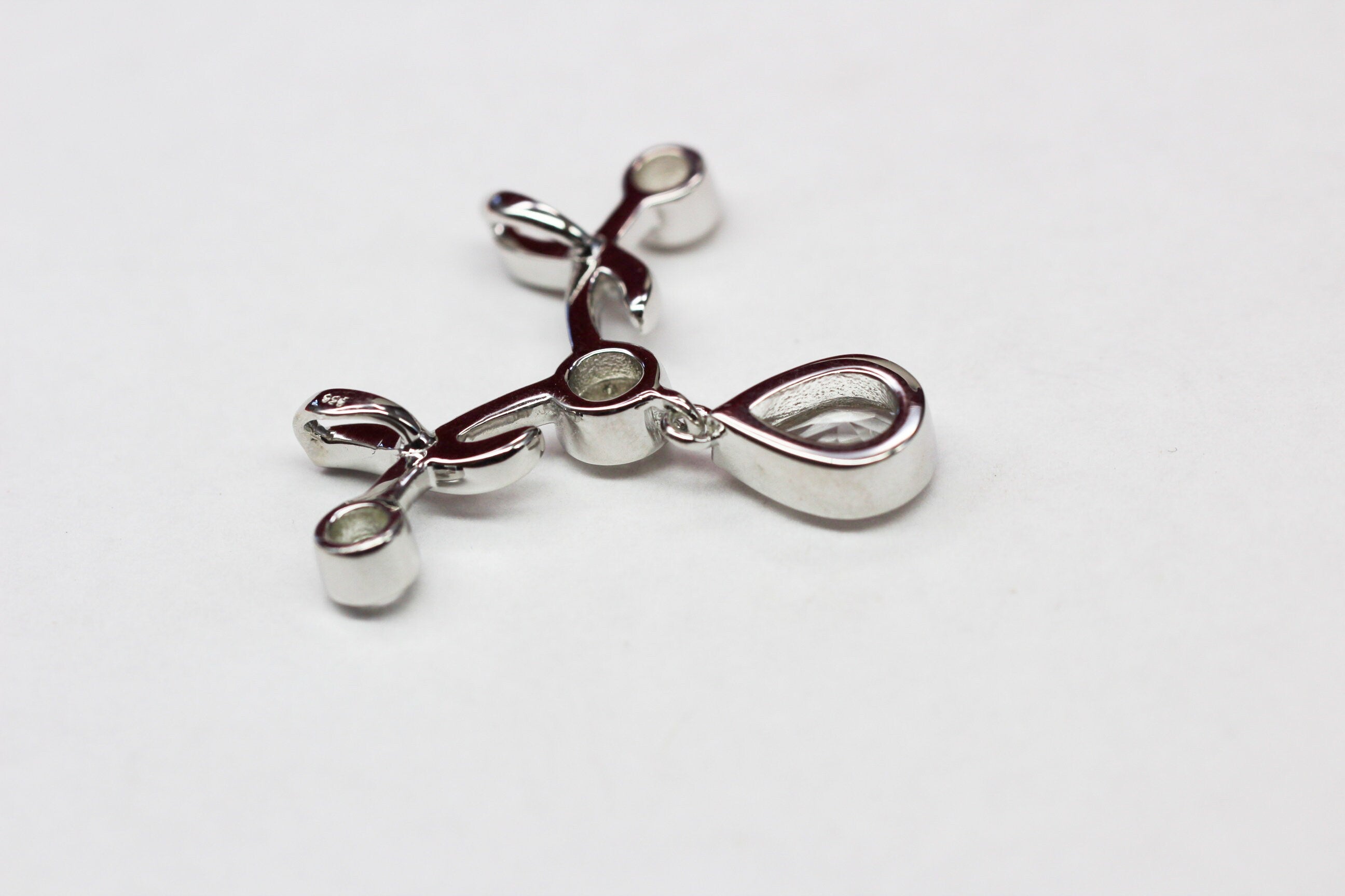 Edler 2,8 Carat weisstopas Anhanger 925 Silber Collier Kette weisser Topas