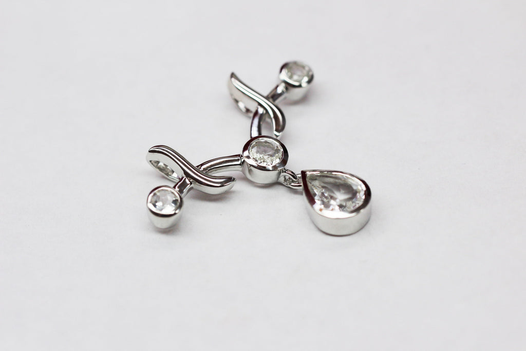 Edler 2,8 Carat weisstopas Anhanger 925 Silber Collier Kette weisser Topas