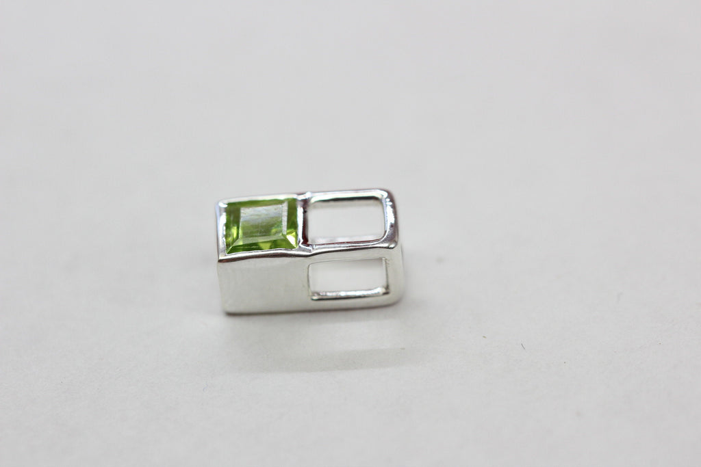 Design pur 0,6 Carat Peridot Anhanger 925 Silber Collier Kette Olivin Designschmuck