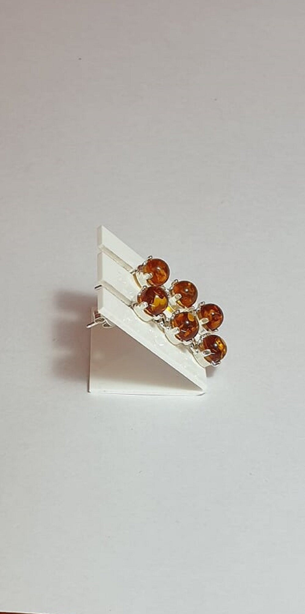 Bernstein Brisur 925 Silber Ohrstecker Ohrring Cabochon vom Balkikum Top Edel