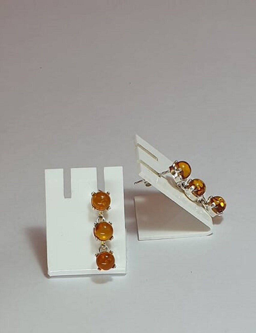 Bernstein Brisur 925 Silber Ohrstecker Ohrring Cabochon vom Balkikum Top Edel